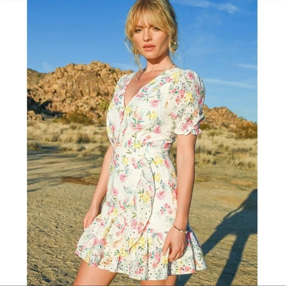 NWT Yumi Kim Be The One Dress Mulberry Ivory Eyelet Lace size 10